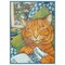 Louis Wain's Sunday Night Cat Nap Kitty Counted Cross Stitch Chart Pattern